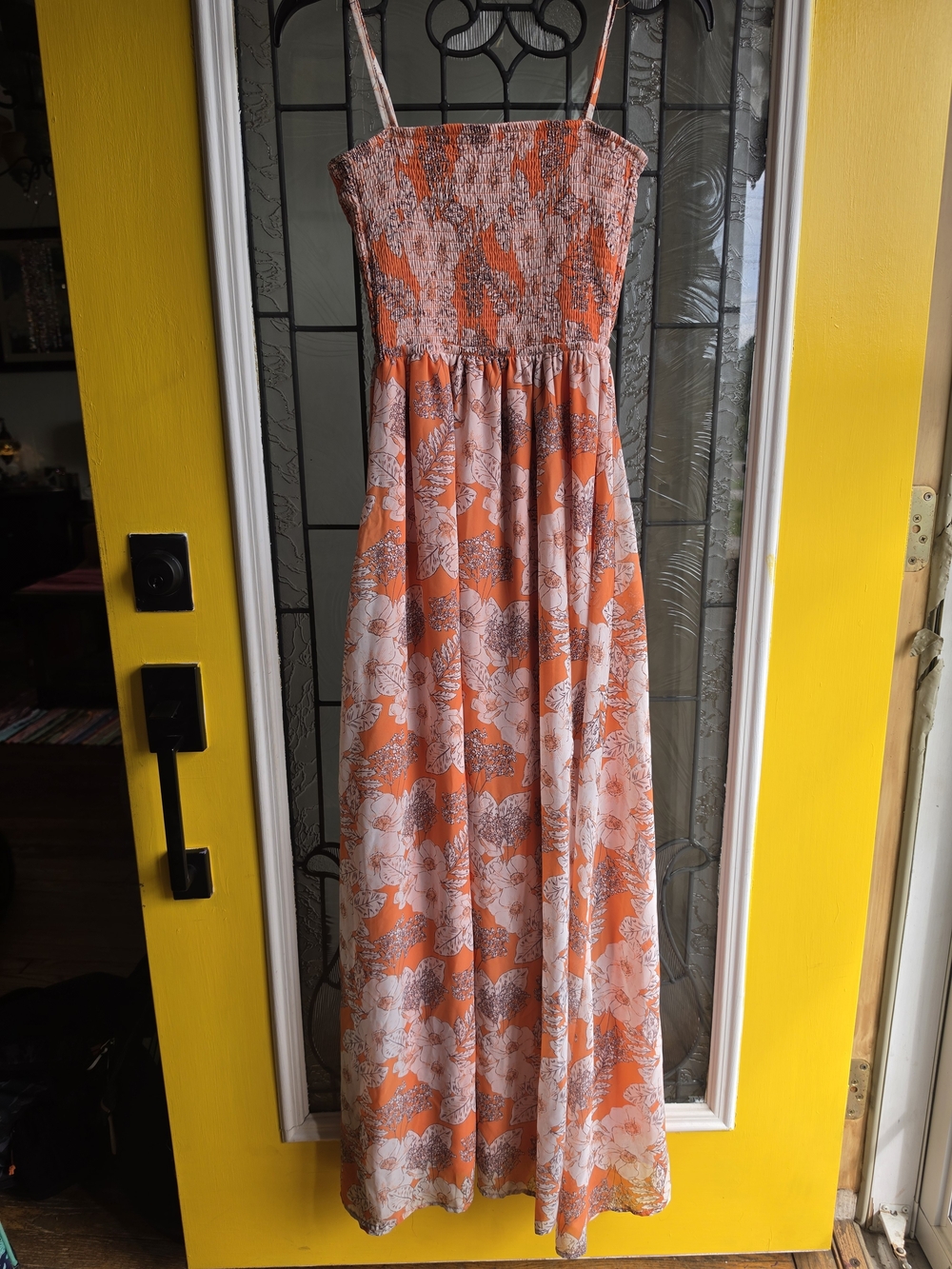 Charlotte Russe Orange Floral Maxi Dress